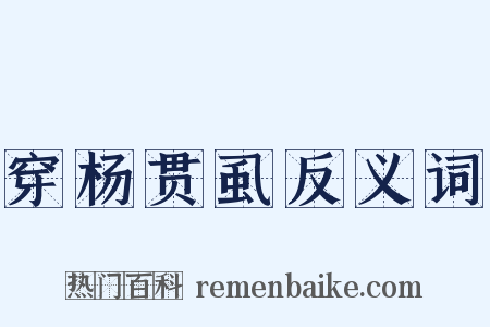 穿杨贯虱反义词是什么意思的图片